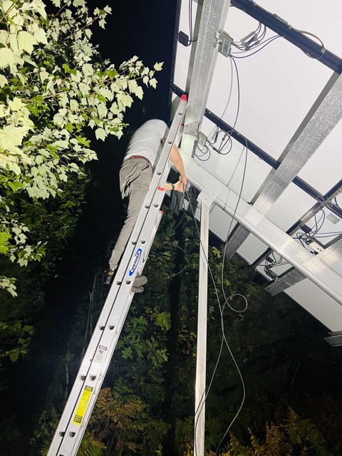 Sometimes it is best to work on solar repairs at night so you do not lose any energy, Cumberland, Oct 2025